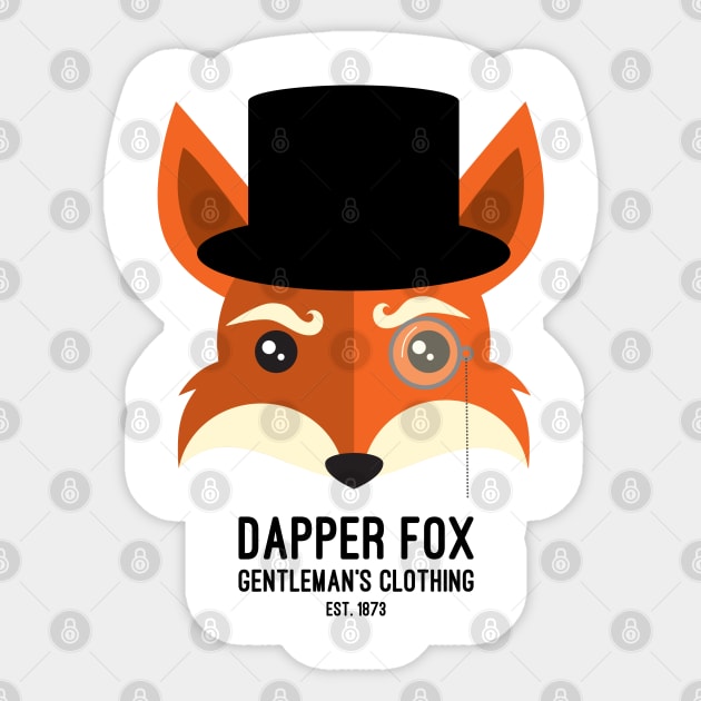 Dapper Fox 1873 Sticker by TeawithAlice